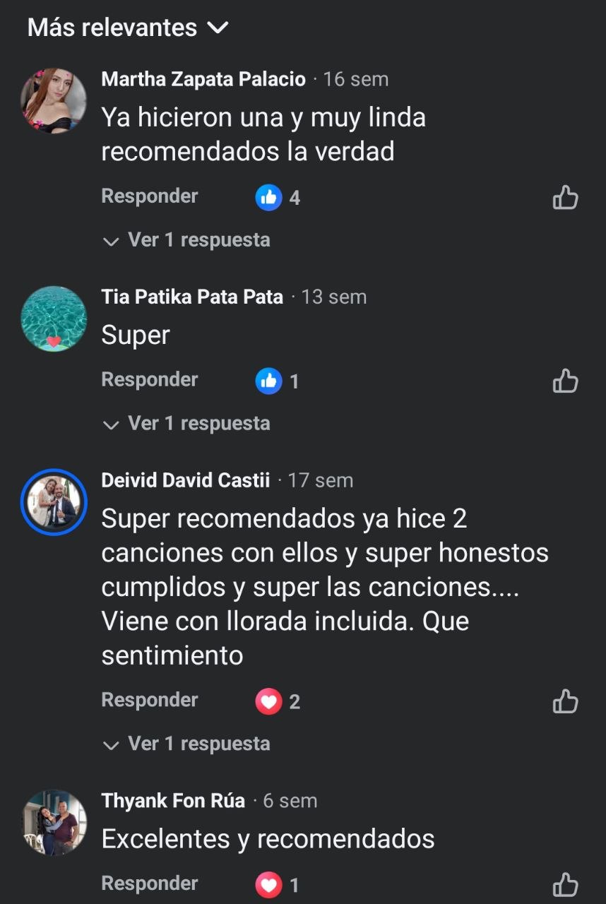 Cliente satisfecho con su canción personalizada TuKnción