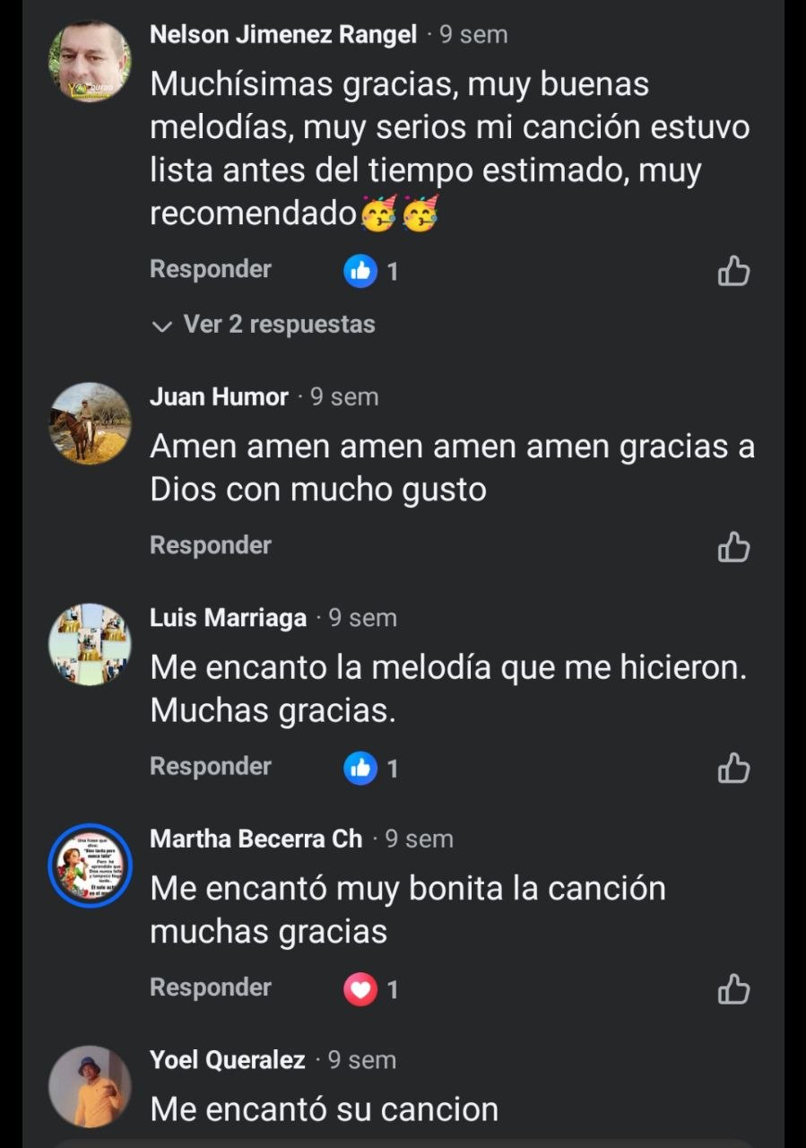 Reacción de cliente al escuchar su canción